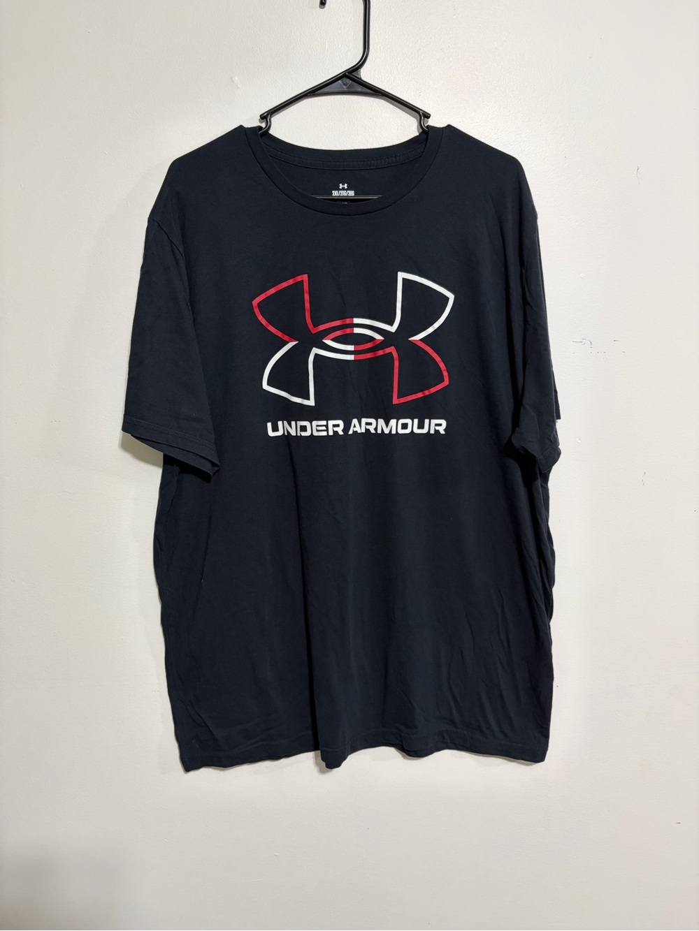 Under Armour Men’s Black Short-Sleeve Tee with Red & White Logo